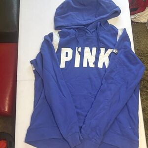 PINK Victoria's Secret Blue Hoodie 3 small spots on the front easily removable